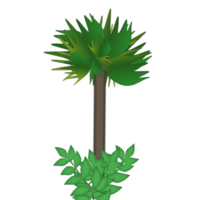 Simple tree and green leaves on transparent background, suitable for graphics work, cartoon design. png