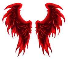 Red evil demon wings isolated on transparent background png