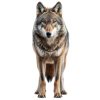 gris lobo sentado aislado en transparente antecedentes png