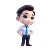 professional employee. 3d cute business character. png
