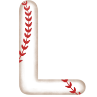 Watercolor baseball alphabet letter l clipart illustration. png