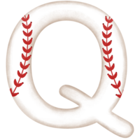 acquerello baseball alfabeto lettera q clipart illustrazione. png