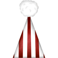 Red and white patriotic party hat clipart, Hand drawn watercolor 4th of july illustration. png