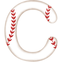 Watercolor baseball alphabet letter c clipart illustration. png