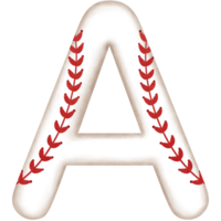 Watercolor baseball alphabet letter a clipart illustration. png