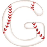 Watercolor baseball alphabet letter g clipart illustration. png