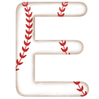 Watercolor baseball alphabet letter e clipart illustration. png