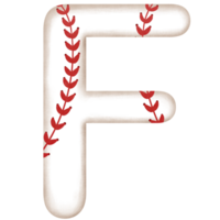 Watercolor baseball alphabet letter f clipart illustration. png