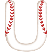 Watercolor baseball alphabet letter u clipart illustration. png