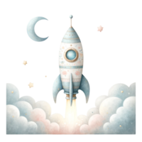 adorable Watercolor Astronaut Clipart Perfect for crafting whimsical nursery decor, birthday invitations, or your very own space-themed projects png