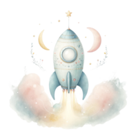 adorable Watercolor Astronaut Clipart Perfect for crafting whimsical nursery decor, birthday invitations, or your very own space-themed projects png