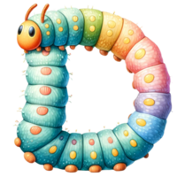 Cute Alphabet Hungry Caterpillar Watercolor Clipart Our Adorable Caterpillar Design, Making Learning Fun And Engaging For Little Ones. png