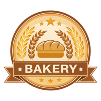 Vintage Bakery Shop Logo on Transparent Background png