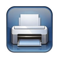 Printer Device Icon Sleek Design Isolated on Transparent Background png