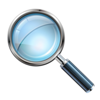 Detailed Search Magnifying Glass Icon on Transparent Background png