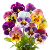 Vibrant Pansies Displayed on a Transparent Background png