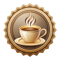 Modern Coffee Shop Logo with Artistic Touch on Transparent Background png