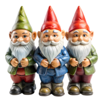 Charming Gnome Statues Collection on Transparent Background png