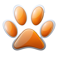 Cute Pet Paw Print Icon on Transparent Background png