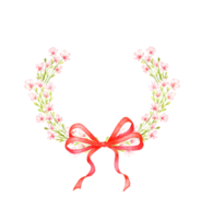 bloem roze klein wilde bloemen met een boog krans waterverf illustratie. zomer weide met bloemen afdrukken en wilde bloemen. geïsoleerd van de achtergrond. voor ontwerpen kaarten, uitnodigingen, bruiloft decor, png