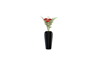 a vase with flowers on a transparent background png