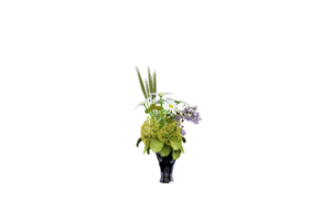 un florero con flores en un transparente antecedentes png