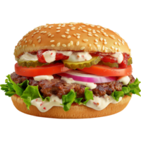 Hamburger - Shawarma Burger Isolated on Transparent Background png