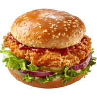 Chicken sandwich - Chicken Burger Isolated on Transparent Background png