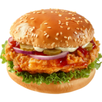 Chicken sandwich - Chicken Burger Isolated on Transparent Background png