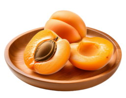 sweet fresh apricot fruit on transparent background png