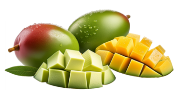 sucré Frais vert mangue fruit sur une transparent Contexte png