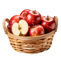 pommes rouges dans un panier png