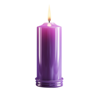 A burning purple candle isolated on transparent background png