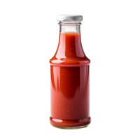 un botella de picante rojo caliente salsa aislado en transparente antecedentes png
