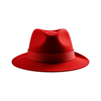 un hermosa rojo sombrero aislado en transparente antecedentes png