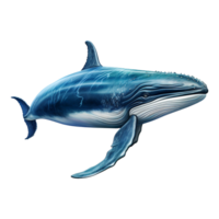A blue whale isolated on transparent background png
