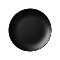 A black plate top view isolated on transparent background png