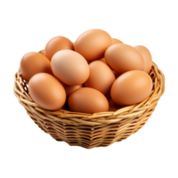 A basket with eggs isolated on transparent background png