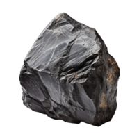 a black graphite rock stone isolated on transparent background png
