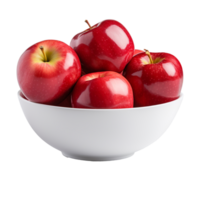 a bowl of fresh red apple isolated on transparent background png