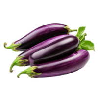 A bunch of fresh eggplant isolated on transparent background png