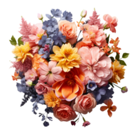 une bouquet de fleurs arrangé isolé sur transparent Contexte png