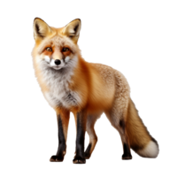 A cute fox isolated on transparent background png