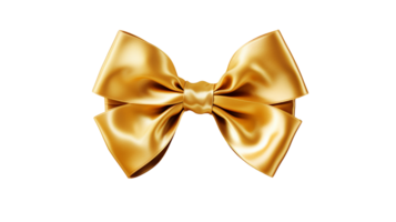 A gold ribbon and bow isolated on transparent background png