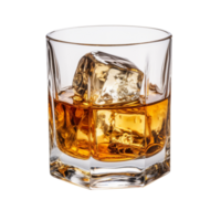 A glass of Scotch whisky isolated on transparent background png