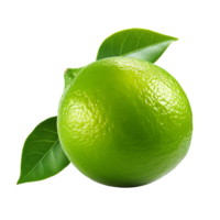 A Green Lemon isolated on transparent background png