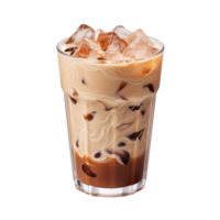 a glass of iced coffee isolated on transparent background png