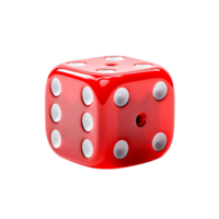 A Red Dice isolated on transparent background png