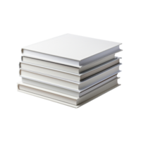 A stack of white books isolated on transparent background png