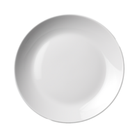 A white plate top view isolated on transparent background png